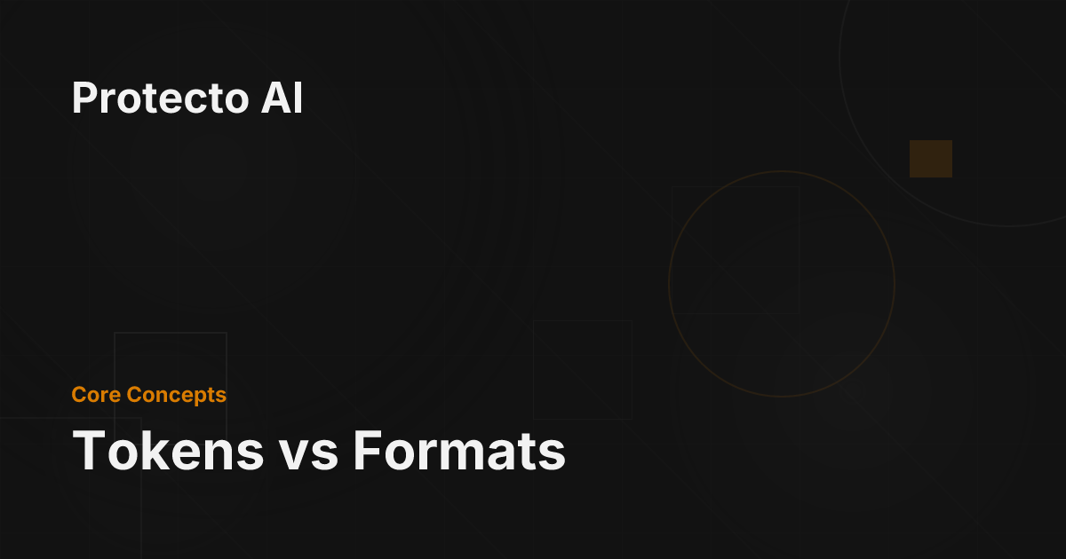 Tokens vs Formats - Protecto AI Documentation