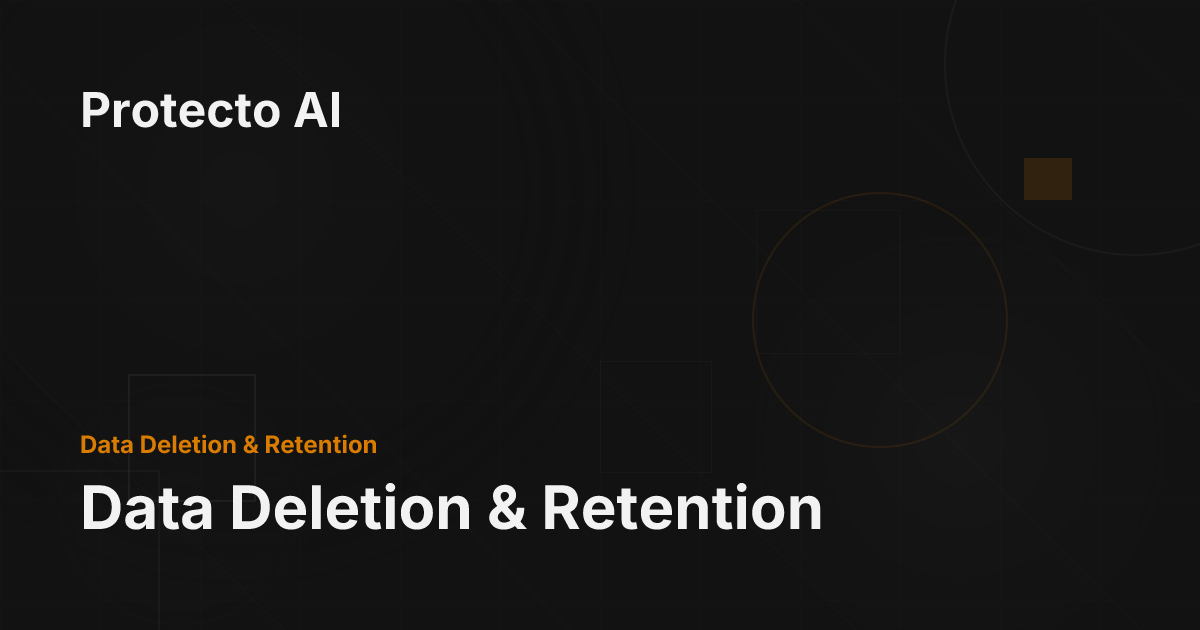 Data Deletion & Retention - Protecto AI Documentation
