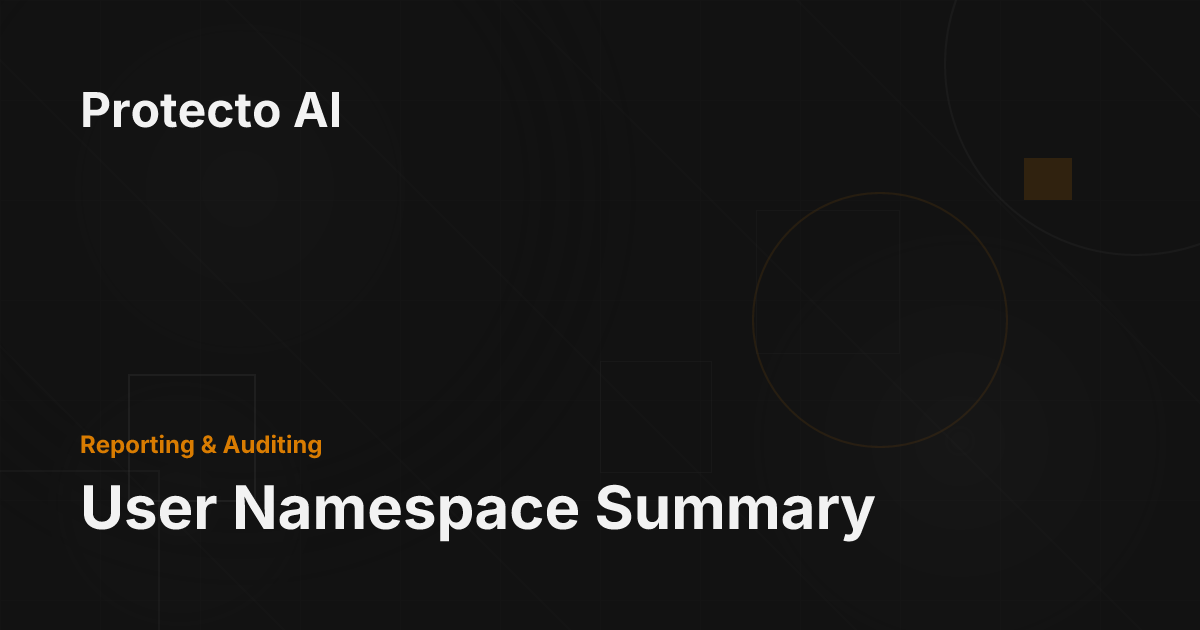 User Namespace Summary - Protecto AI Documentation